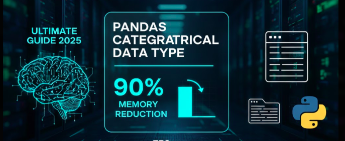 Pandas categorical data type memory usage comparison chart showing 90% reduction